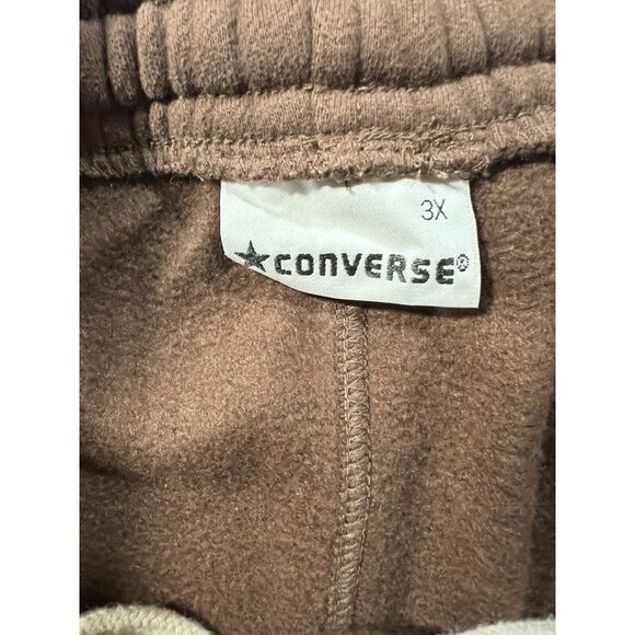 Converse Sweat Pants Men’s 3X Brown Striped Drawstring Logo Pocketed 42x34 - Picture 5 of 11